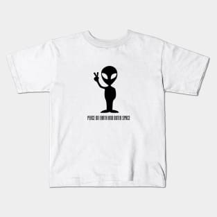 Peace on earth and outer space - align peace sign design Kids T-Shirt